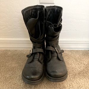 Black Quilted Steve Madden Bandit Boots 7.5